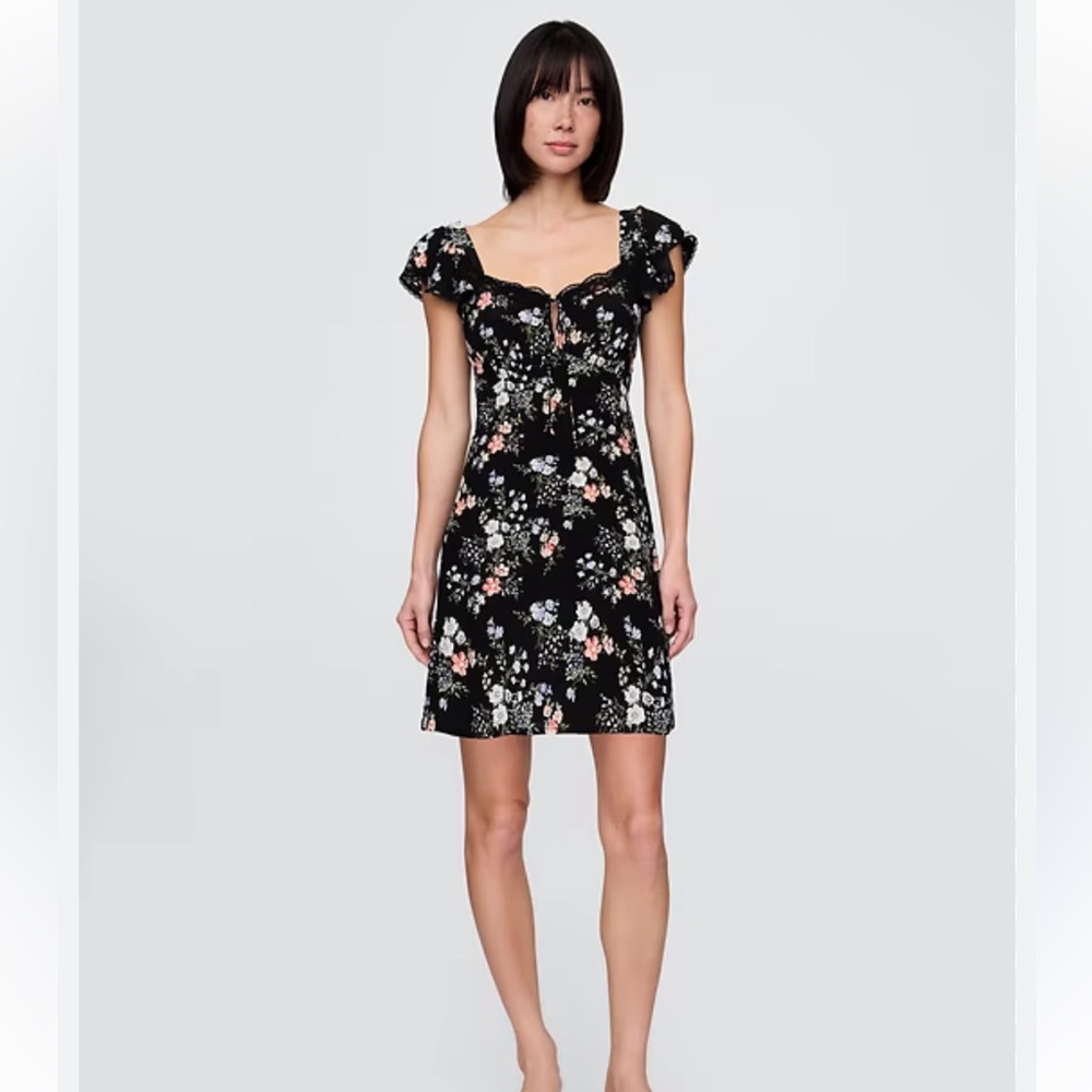 Black Floral Mini Dress